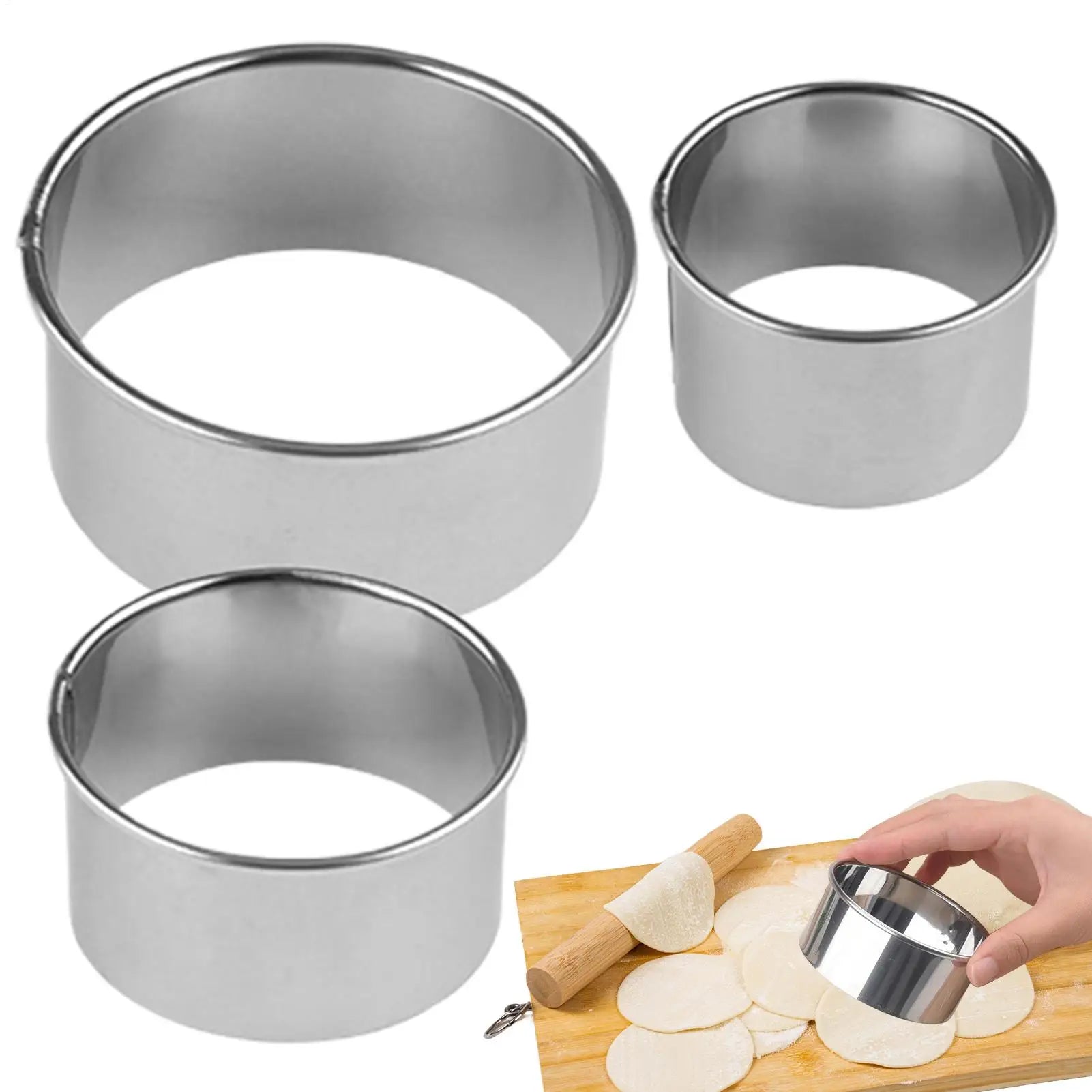 Round Mousse Mold Stainless Steel Reusable Biscuits Cookie Cutter DIY Pastry Baking Circle Ring Mold Baking Tool Bakeware Oasis Select