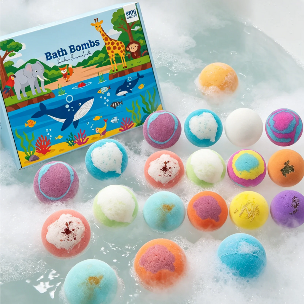 Kids Bath Bombs with Surprise Toys – 12pc Moisturizing Set Kids Bath Bomb Set Oasis Select
