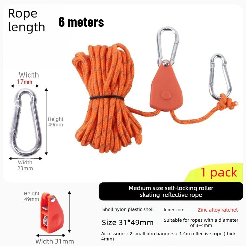 Outdoor Tent Wind Rope Buckle Pulley Ratchet Fastener Multifunctional Awning Hook Camping Tie Down Strap Tightener Oasis Select
