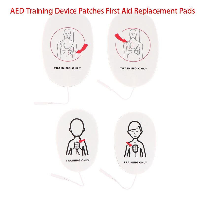 1 Pair AED Training Device Patches First Aid Training Replacement Pads Adult Kid Training Universal Trainer Oasis Select
