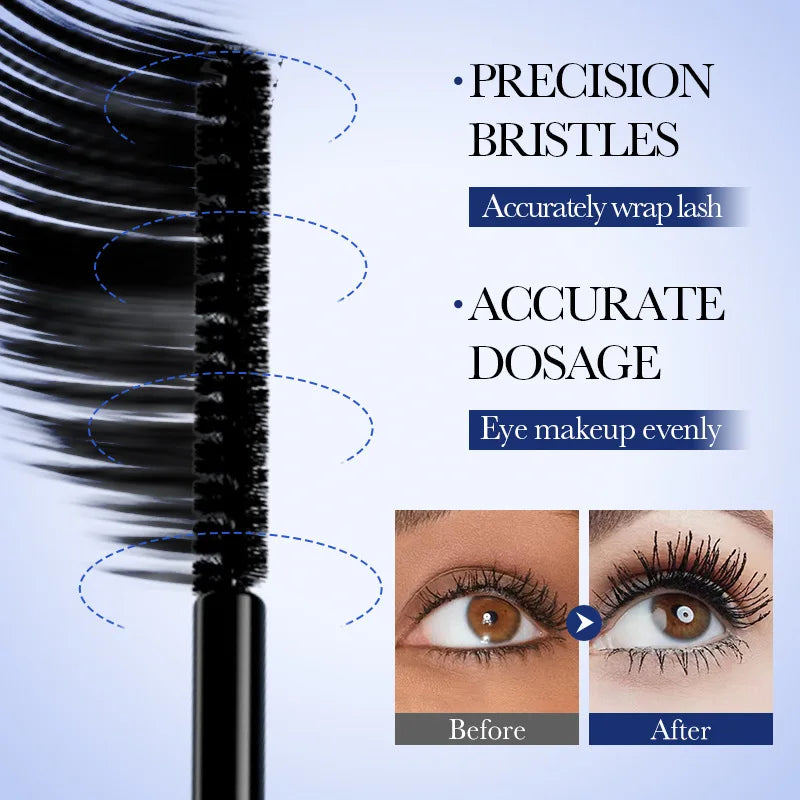 5D Waterproof Mascara Lengthening Eyelashes Women's Make-up Waterproof Mascara Black Silk Fibre Mascara Korean Cosmetics New Oasis Select