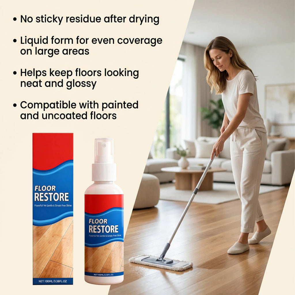 Wood Floor Polish Cleaner Removes Dirt Stain and Grime Restores Shine Brightening Floor Restore Spray Daily Home Cleaning Tool Oasis Select