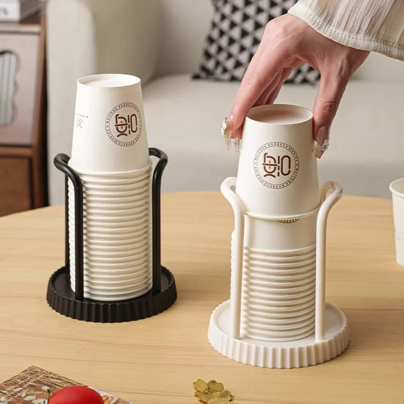 1PCS Paper Cup Holder Household Disposable Cup Storage Rack Multifunctional Desktop Coffee and Milk Tea Cup Storage Rack Oasis Select