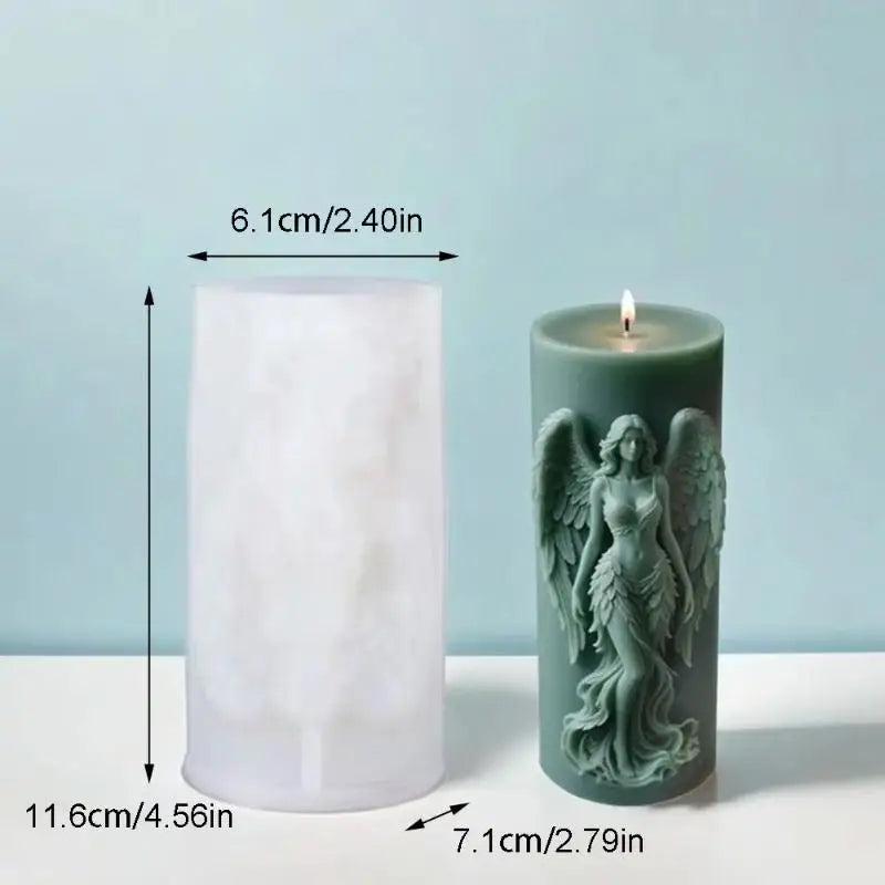 Wings Goddess Scented Silicone Candle Mould DIY Prayer Angel Sculpture Gypsum Resin Mold Women Candle Making Supplies Home Decor Oasis Select A2