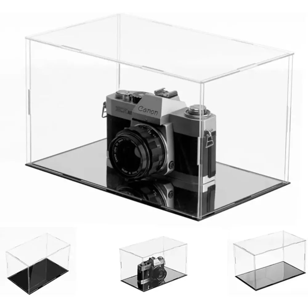 Clear Acrylic Cube Display Case Black Base Dustproof Showcase Box Collectibles Figurines Model Toy Storage Holder Home New 2026 Oasis Select