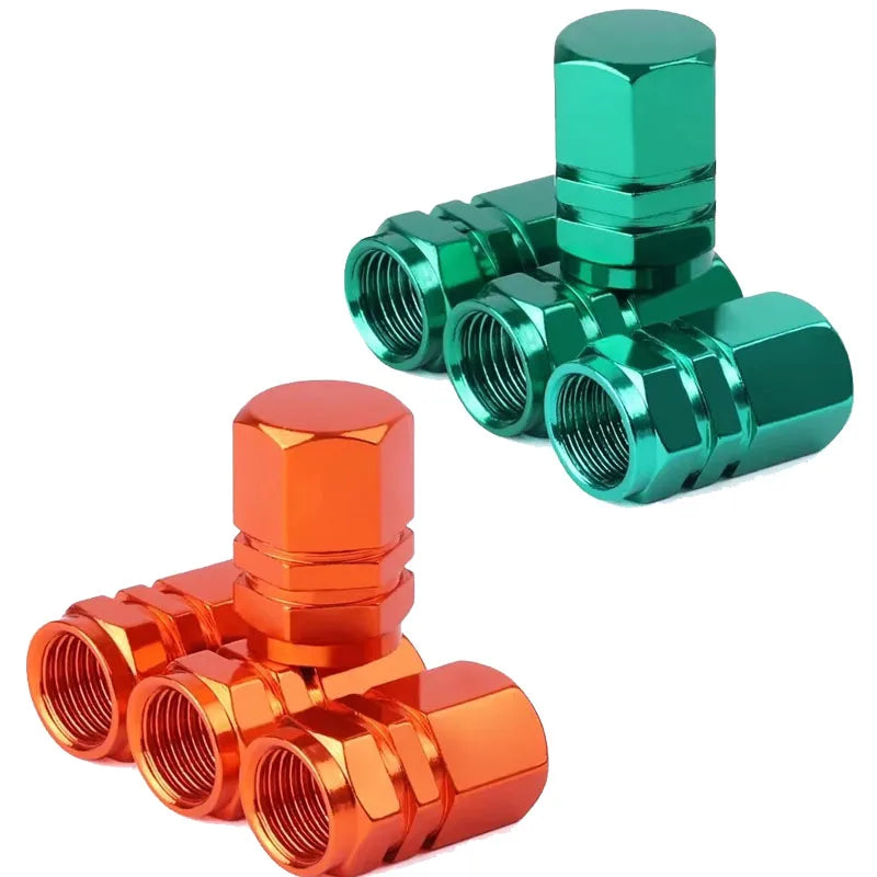 4/8Pcs Aluminum Alloy Car Tire Valve Caps Hex Tyre Valve Stem Cover Air Dust Caps Tire Valve Truck Bike Wheel Rim Valve Stem Cap Oasis Select Mix 8pcs 2