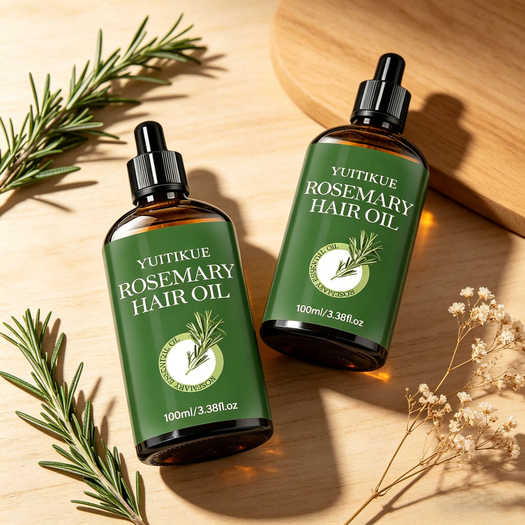 YUITIKUE Rosemary Essential Hair Oil, Deeply Moisturizes Hair, Leaves It Smooth, Shiny and Manageable Oasis Select 2pc