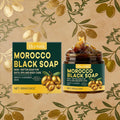 OceAura Moroccan Black Soap – Exfoliating Body Bar 100g