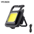 Super Bright 1500LM Work Light COB 500mah LED Flashlight Pocket Keychain USB Rechargeable Waterproof For Outdoor Camping Oasis Select J031 black
