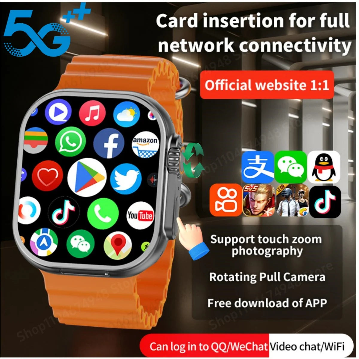 S10 Ultra CD12 Smartwatch Android 10.0 5G LTE Full Netcom Sim Card Rotary Camera GPS WIFI Touch encoder 4G Smart Watch Men Women Oasis Select