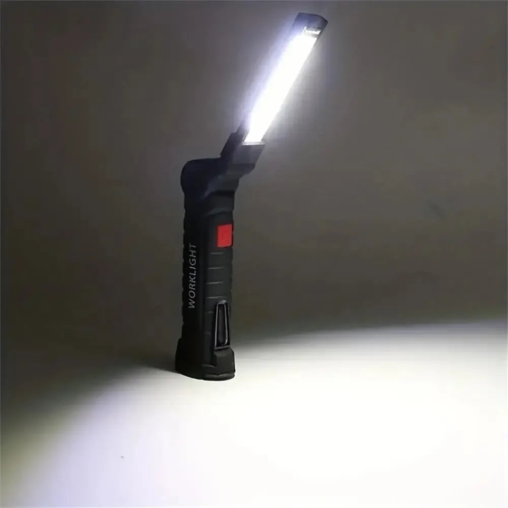 USB Flashlight Rechargeable,Torch Tool Gifts for Men, LED Work Light with Magnetic Base 5 Modes For Home Outdoor Camping Oasis Select