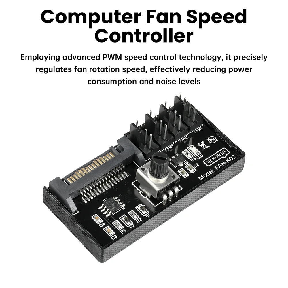 60W High Power Hub Controller For PC Four/Six Wire Fans PWM Speed Control Fan Speed Regulator Oasis Select