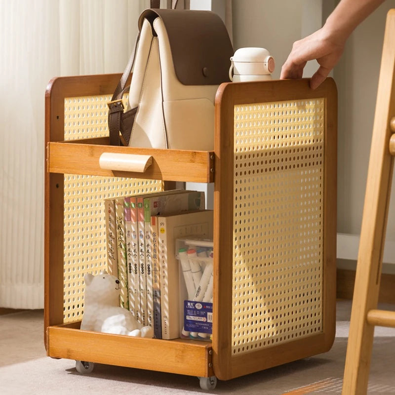 School bag shelf, removable trolley, book storage rack, artifact, household multi-layer schoolbag table Oasis Select