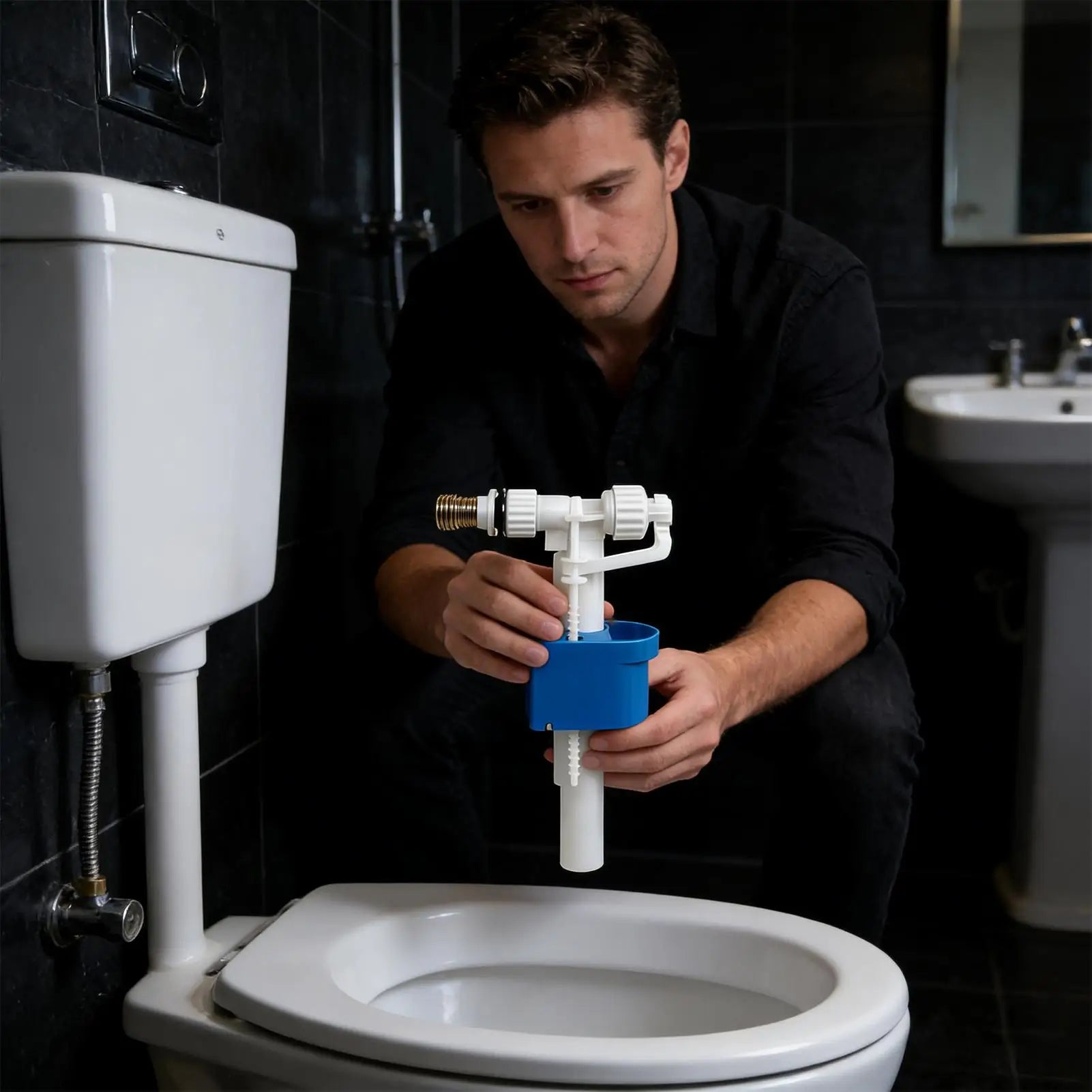 Toilet Inlet Shaft Float Valve Replacement Kits Toilet Fill Repair leak-proof sturdy Tank Water side-entry Inlet Valve Parts Oasis Select