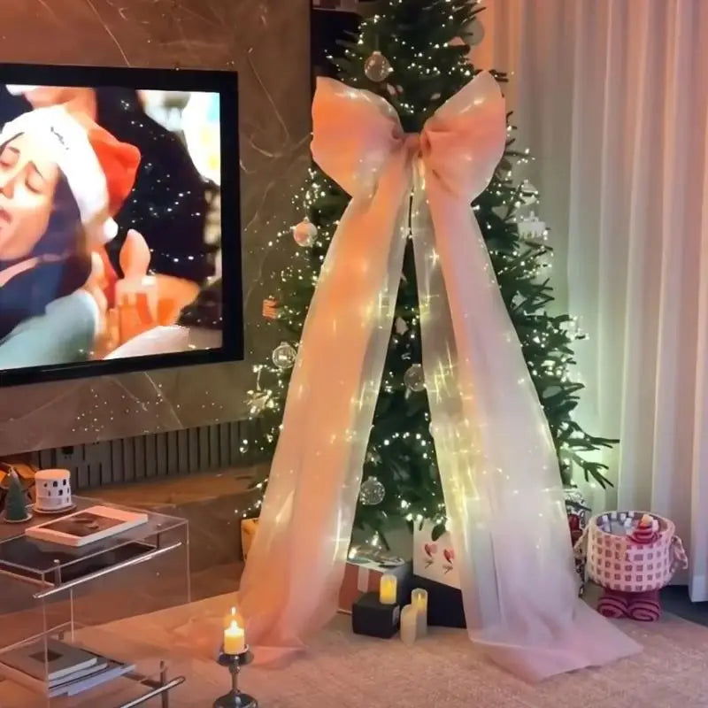 Large Organza Christmas Bow – Tree Hanging Bowknot Decoration