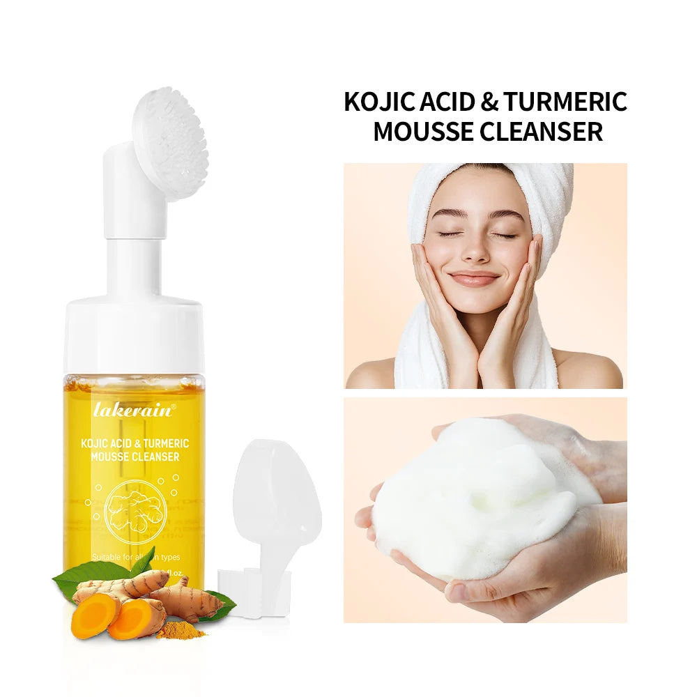 Turmeric Cleanser Deeply Cleansing Kojic Acid Blackhead Remover Skin Cleansing Oil Control Fade Acne Marks Brighten Foam Cleanse Oasis Select 100ML