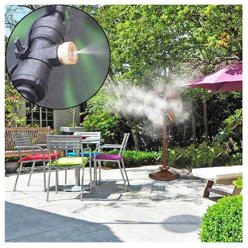 Outdoor Misting Fan Kit, Spray Ring 9.8FT (3Meter) Misting Line For Cooling System, For Cool-Ing Outdoor(Black) Accessories Oasis Select
