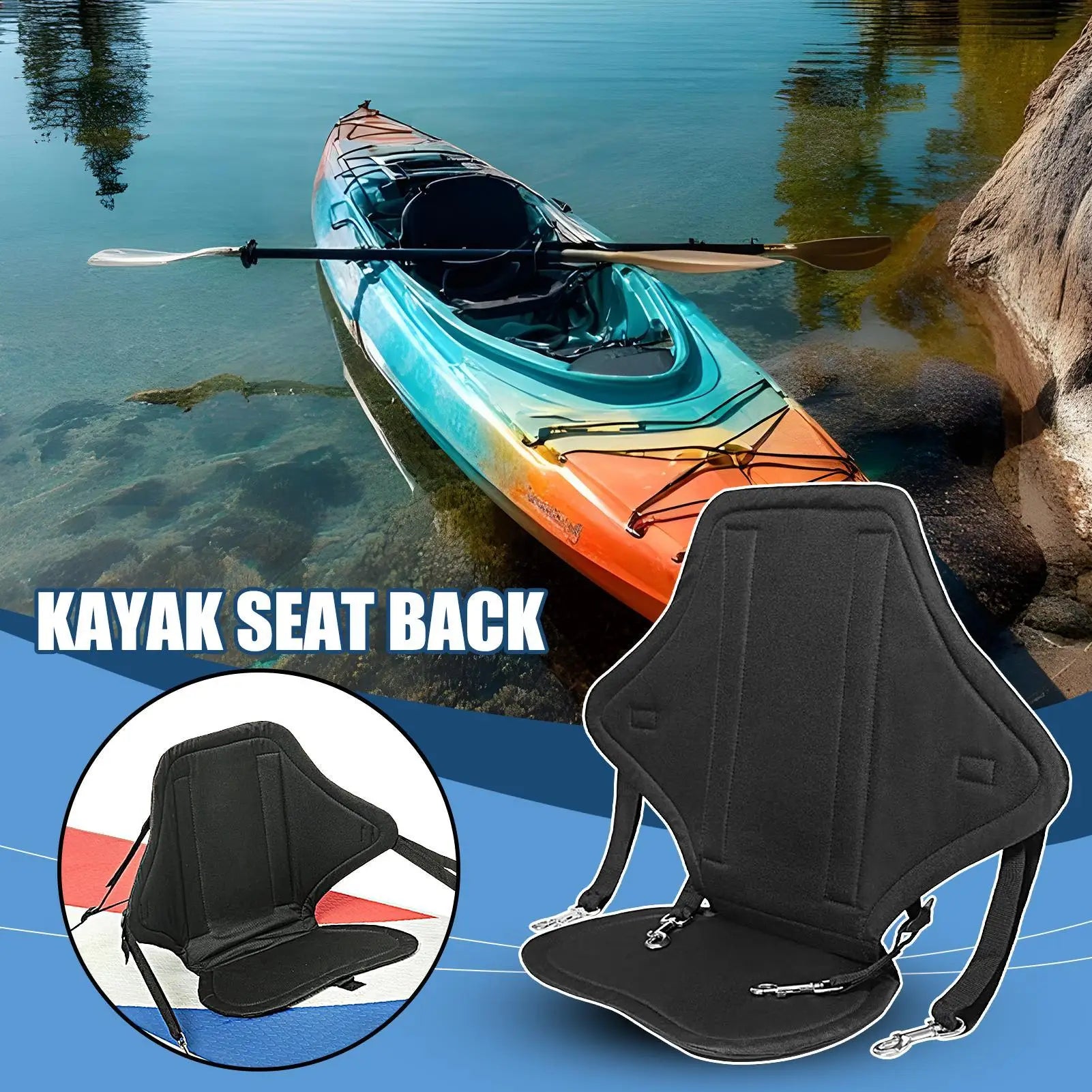 Kayak Seat Replacement Thicken Cushion for Inflatable Paddleboard Comfortable Seating Replacement with Storage Bag Stand Oasis Select