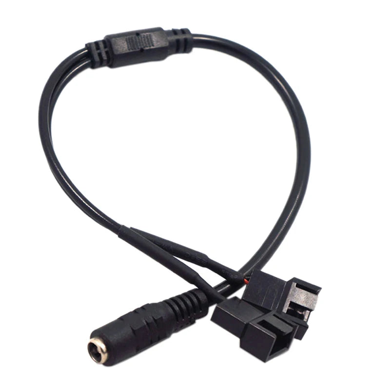 DC 5521 to 4-Pin PWM 2-Way PC Fan Power Adapter Cable 12V