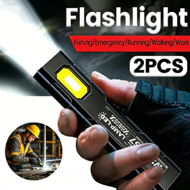Portable LED Light USB Rechargeable Work Flashlight Magnetic Lantern Hanging Lamp with Built-in Battery Outdoors Camping Torch Oasis Select