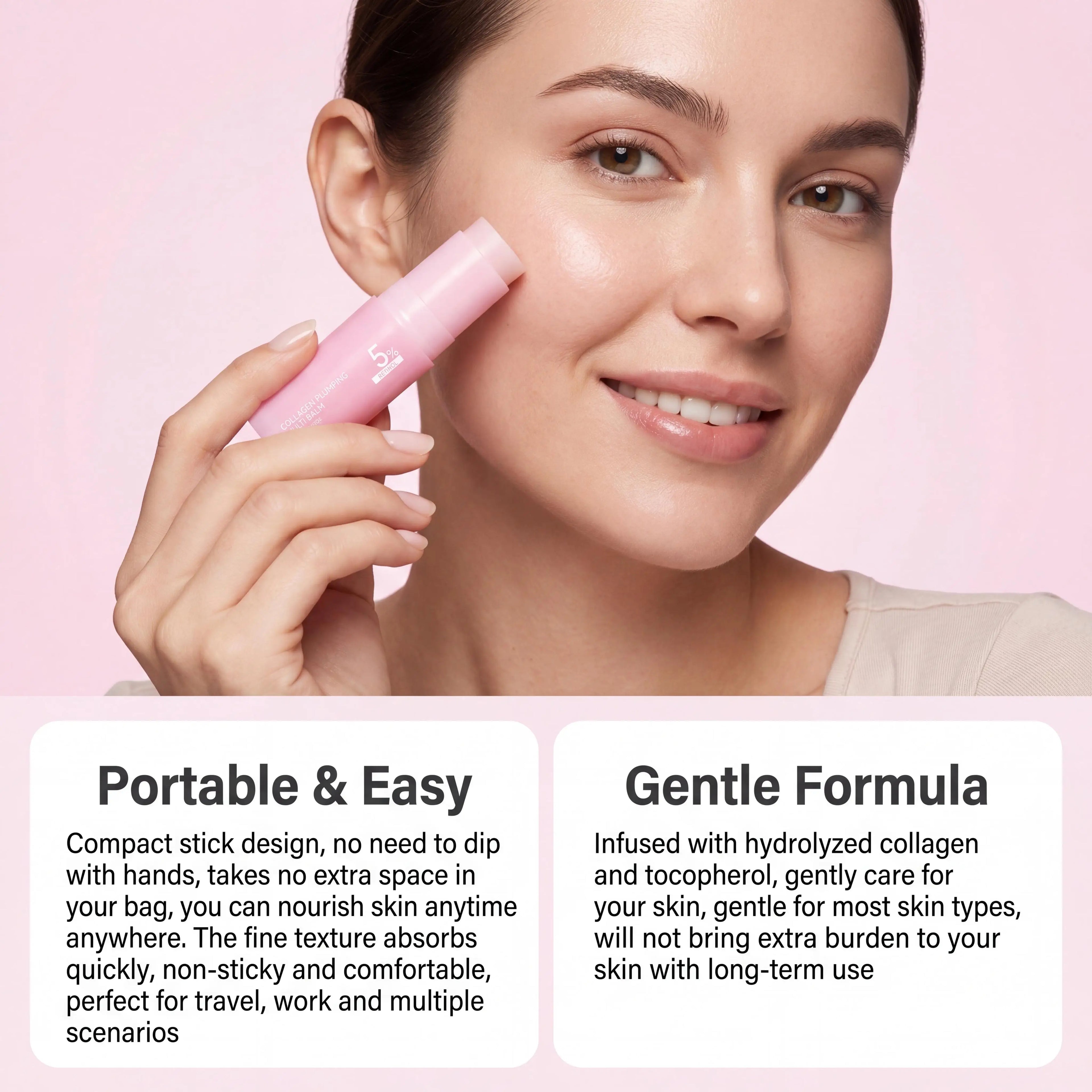 5% Retinol Collagen Plumping Multi Balm All-In-One Moisturizer Lasting Glowing Enhance Skin Elasticity Anti Wrinkle Balm Stick Oasis Select
