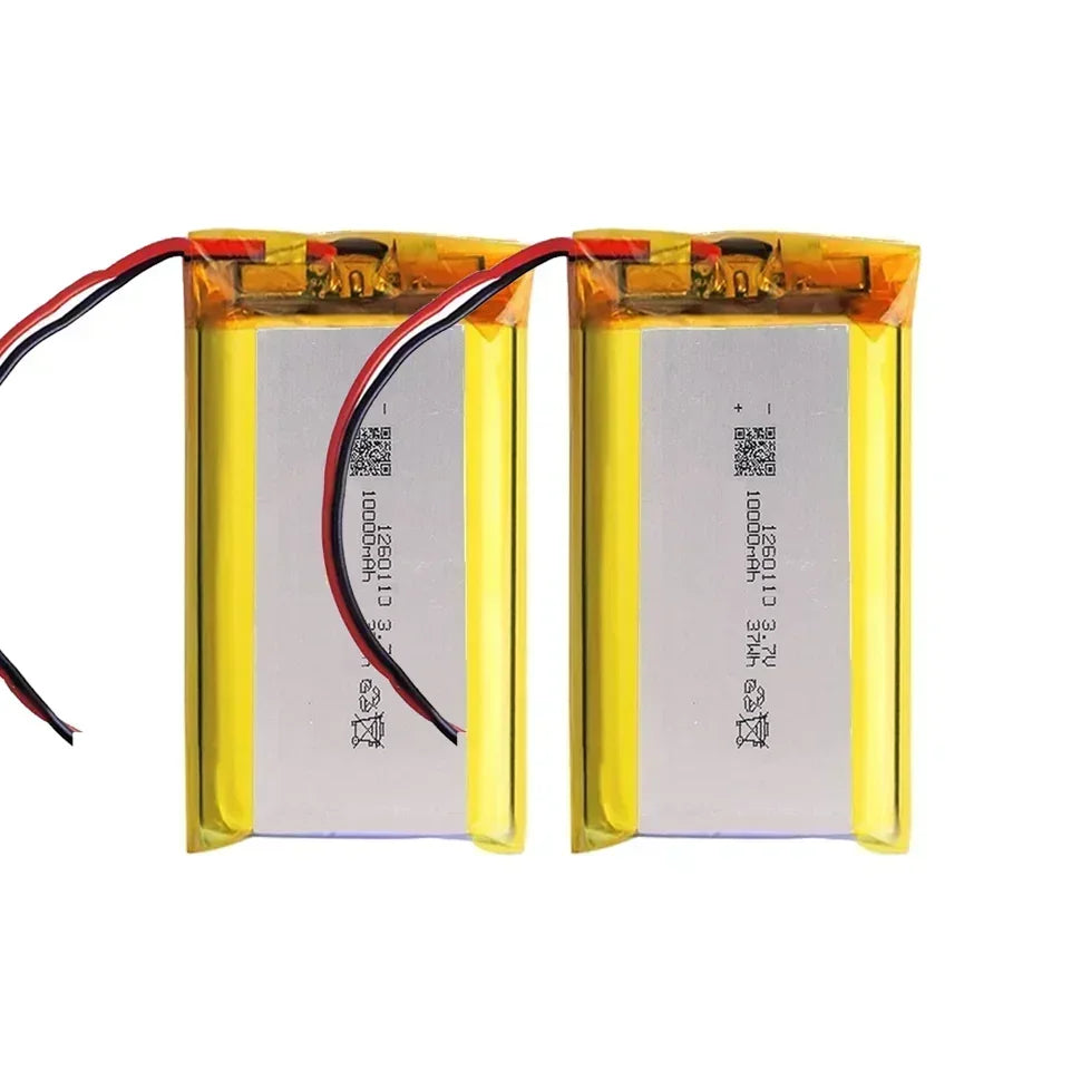 Rechargeable Batteries 3.7V 10000mAh 1260110 Li-polymer Battery Lithium Polymer for Toy Power Bank GPS Laptop Camping Lights Diy Oasis Select 2Battery