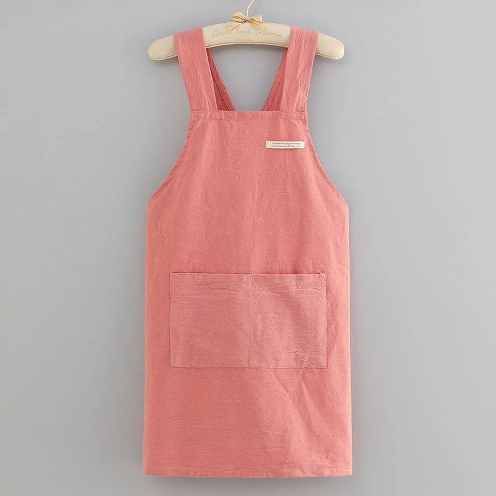 Cooking Cotton Kitchen Aprons Breathable Wear Resistant Adult Waist Aprons Anti Fouling Soft Restaurant Work Clothes Home Oasis Select Pink