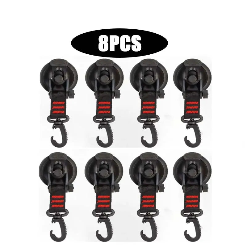 Outdoor Camping Car Tent Suction Cup Buckle Portable Suction Cup Hook Tent Hook Sun Protection Rain Cover Car Window Suction Cup Oasis Select 8pcs-red