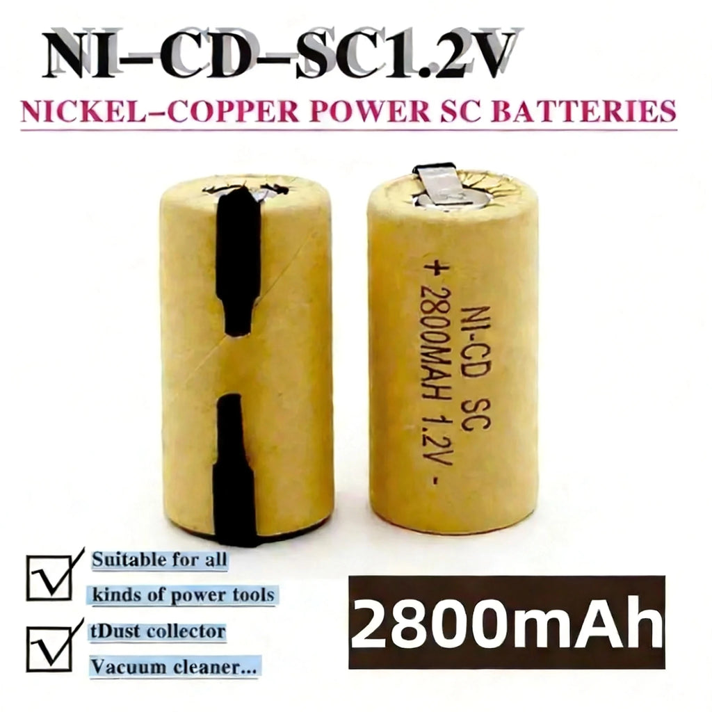 2800mAh Ni-Cd Rechargeable Battery for Makita Bosch Hitachi and DeWalt Power Tools, Screwdriver Battery, 1.2V, High Quality Oasis Select