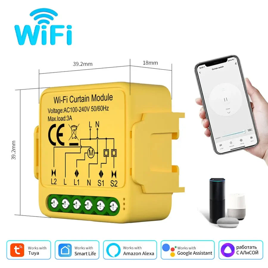 Tuya WiFi Smart Curtain Switch – Alexa & Google Home Smart Curtain Switch Oasis Select Wifi Curtain Switch
