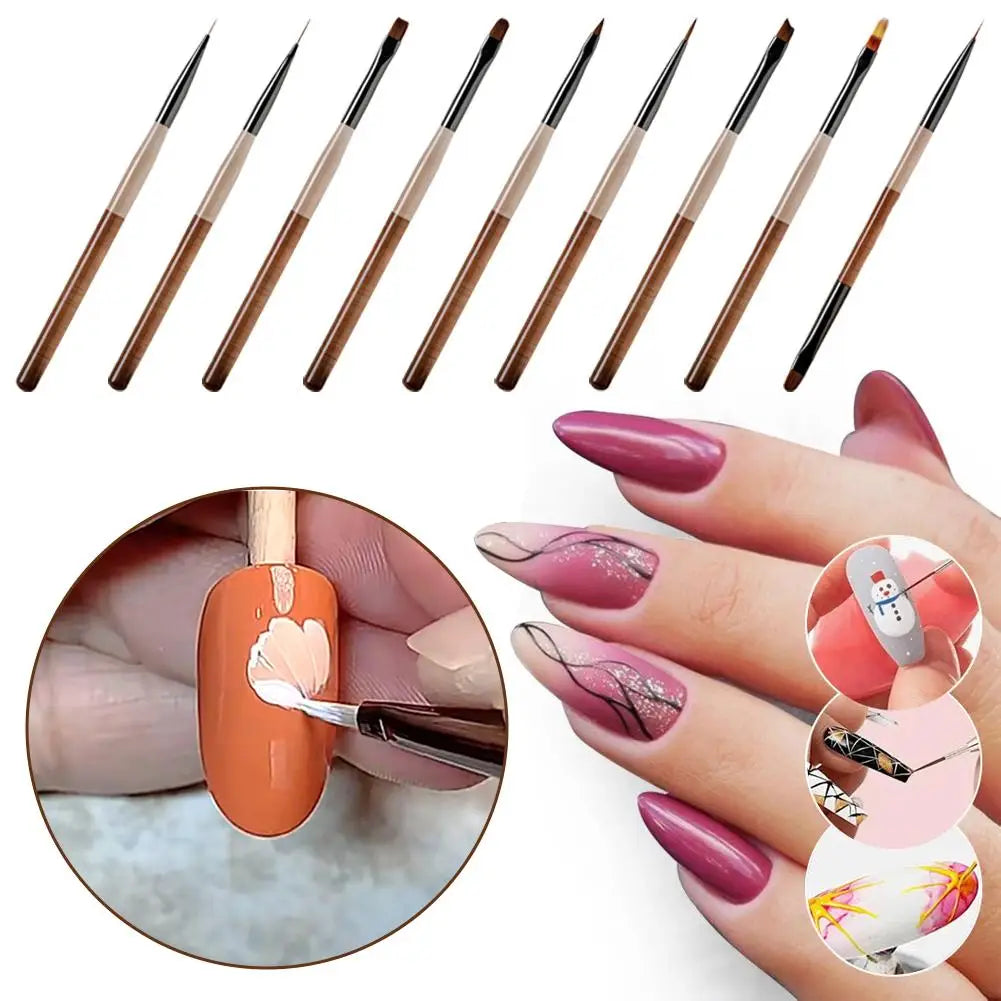 Fine Detail Nail Art Brush Set – UV Gel, Dotting & Acrylic Nail Art Brush Set Oasis Select
