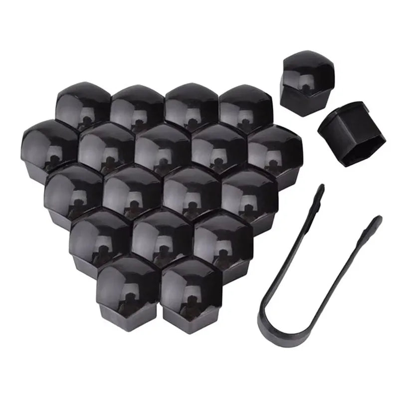 20/40/60/80pcs Car Wheel Nut Cap 17/19/21mm Protective Cap Rust Proof Wheel Hub Screw Cover Tire Nut Bolt External Decoration Oasis Select 20pcs-Black 19mm