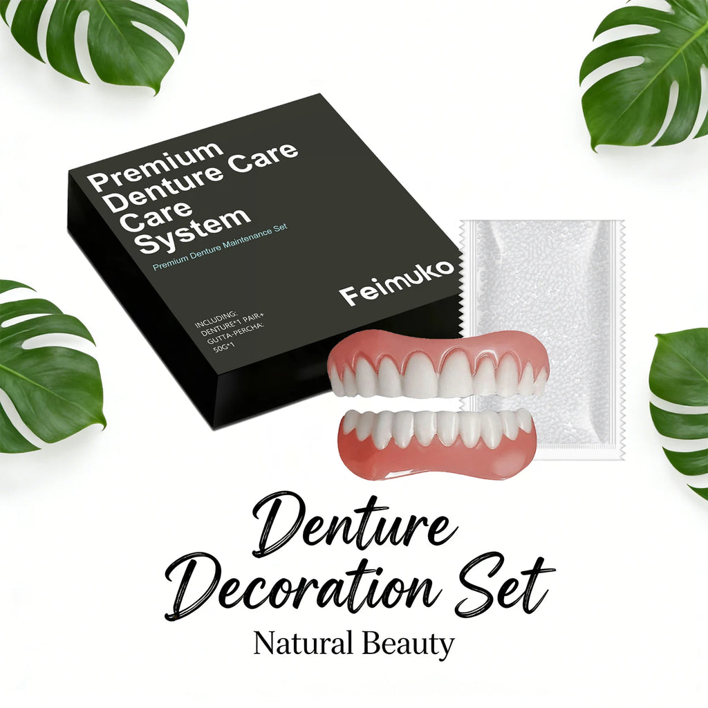 Natural Fit Denture Silicone Kit for Teeth Upper and Lower Set - Easy Use Complete Fake Tooth Oral Hygiene Care Set Oasis Select