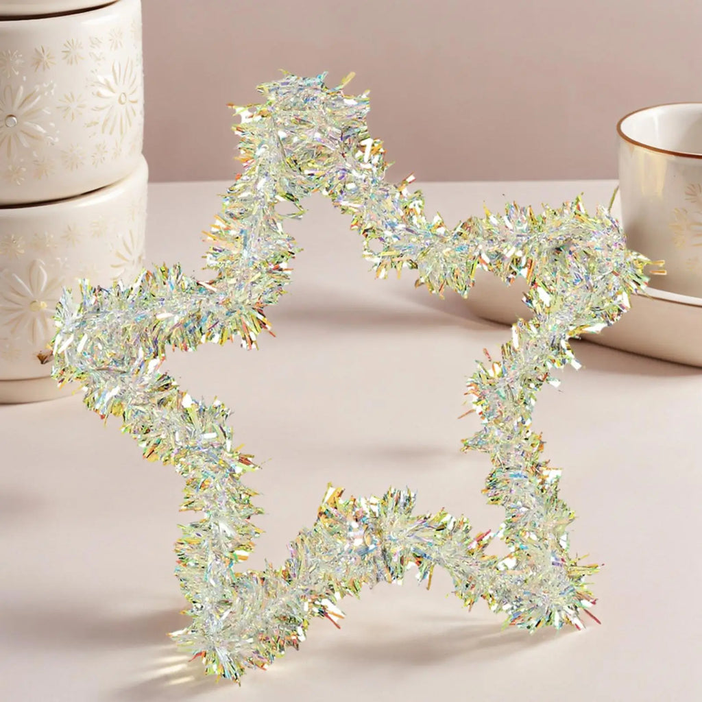 Wire Wreath Frames 5-pieces Star-Shaped Metal Frame 20cm Christmas Wreath Forms for Home Office Living Room Bedroom Window Door Oasis Select