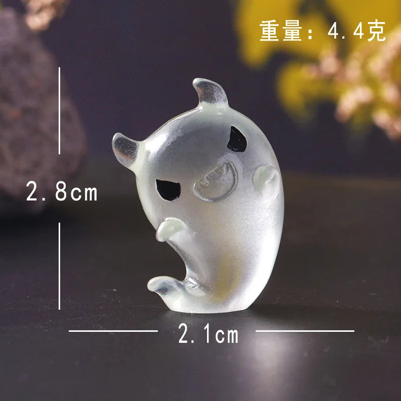 Halloween Miniatures Luminous Garden Figurines Cute Ghost Figurines Glow in The Dark Resin Figures Micro Miniature Statue Outdoo Oasis Select 3