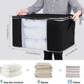 Non-Woven Zipper Blanket Storage Bag | Under Bed Organizer Blanket Storage Bag Oasis Select 1pc black