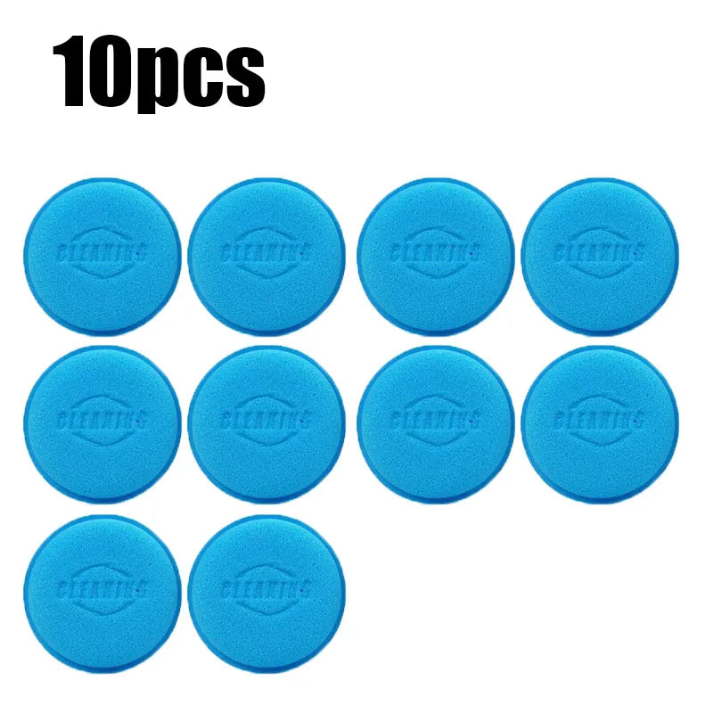 5/10Pcs Round Car Foam Sponge Wax Applicator Cleaning Detailing Pads Car Waxing Polishing Pad 10cm Car Wash Care Cleaning Kit Oasis Select 10pcs Blue