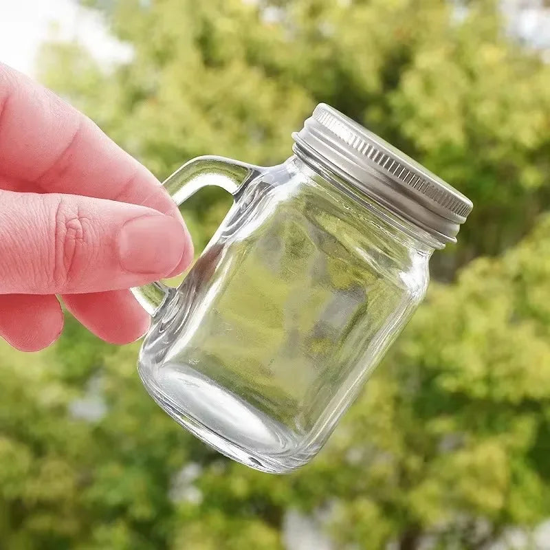 2/4/6Pcs 35ml Mini Glass Sealed Bottle for Jam Honey Coffee Concentrate Milk Juice Leakproof Bottle with Lid Portable Empty Jar Oasis Select