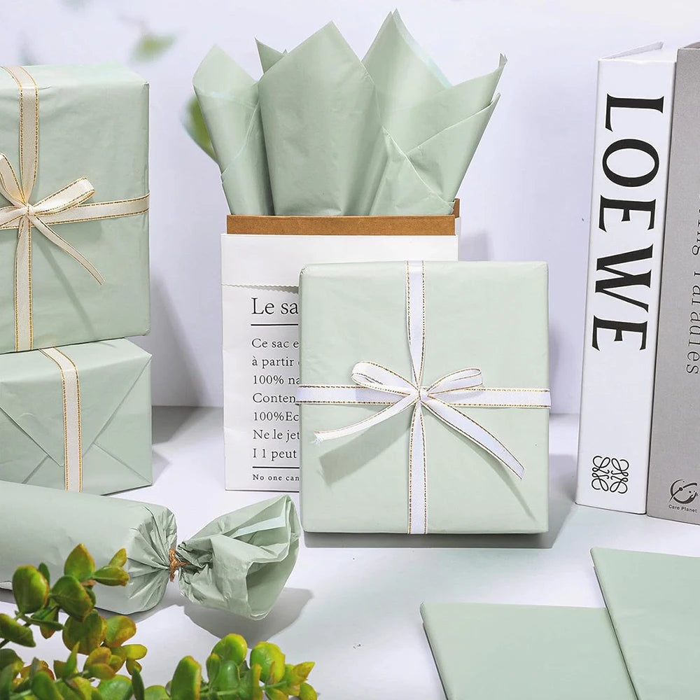 50 Sheets Sage Green Tissue Papers Light Green Wrapping Paper Solid Color Tissue Paper Gift Wrapping Paper Oasis Select