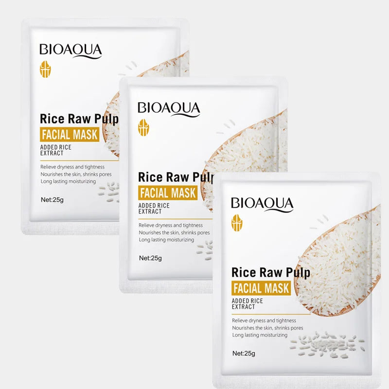 Rice Extract Sheet Mask – Pore Refining, Glass Skin & Hydration Facial Sheet Mask Oasis Select 3pc