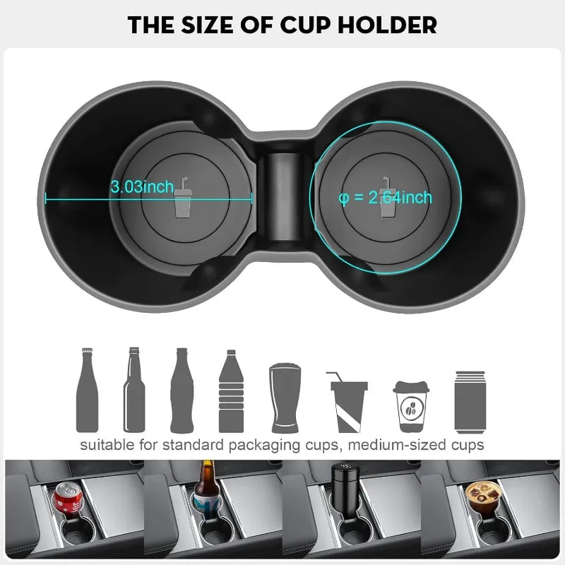 Coaster Mat Pad Soft TPE Center Console Cup Holder For Tesla Model Y Juniper Model 3 2025 Model Y Juniper Organizer Accessories Oasis Select