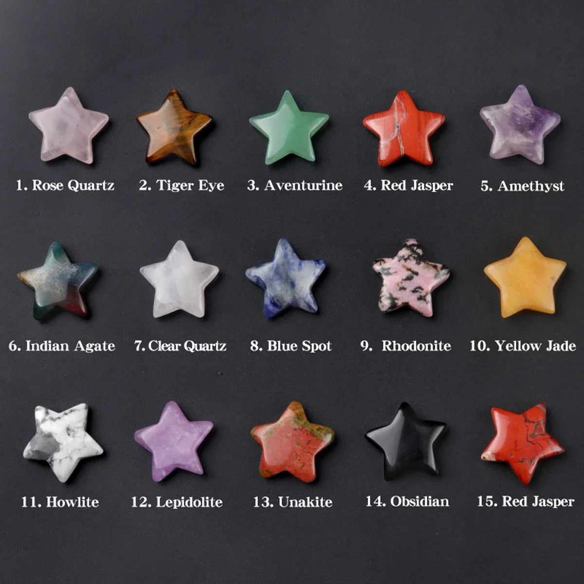 5/10/20pcs Natural Gem Stone Quartz Crystal Amethyst Star Moon No Hole Pendant for Jewelry Making Necklace Accessories Oasis Select