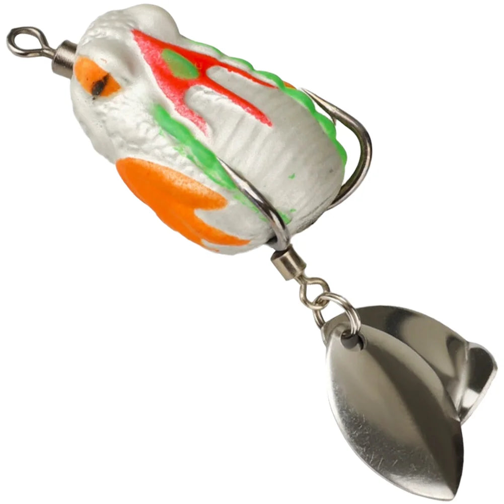 Realistic 6.2cm Frog Lure Bait 45 Degree Entry Angle Stainless Steel For Bass Blackfish Fishing Terminal Tackle Oasis Select White