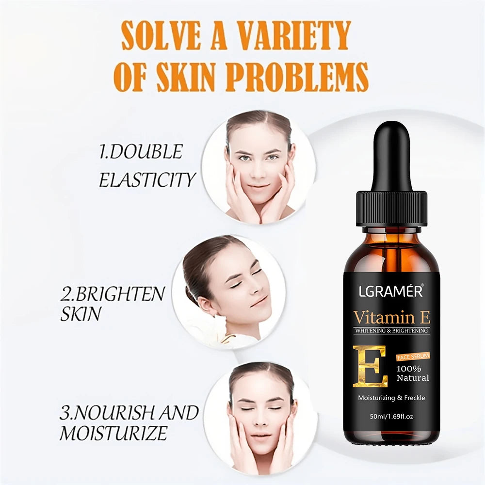 Vitamin E Face Serum Whitening Shrinking Pore Wrinkle Removing Blackspot Lightening Skin Care Essence Skin Care Product Oasis Select