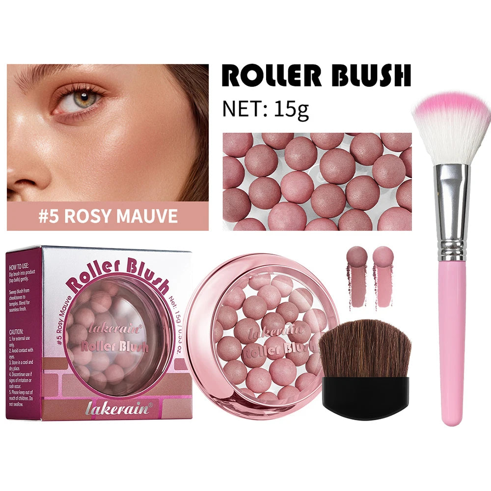 Long Lasting Roll-on Blush Shimmer Matte Finish with Brush Lightweight Glossy Texture Natural Look for Daily Face Makeup Oasis Select 05