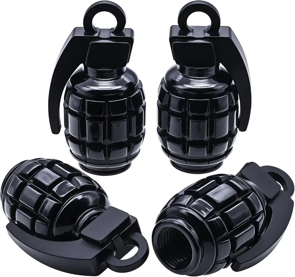 4PCS Colorful Tire Valve Stem Caps, Aluminium Alloy Tire Valve Stem Covers Universal Car Wheel Tire Valve Caps for Cars Trucks Oasis Select Black-4Pcs