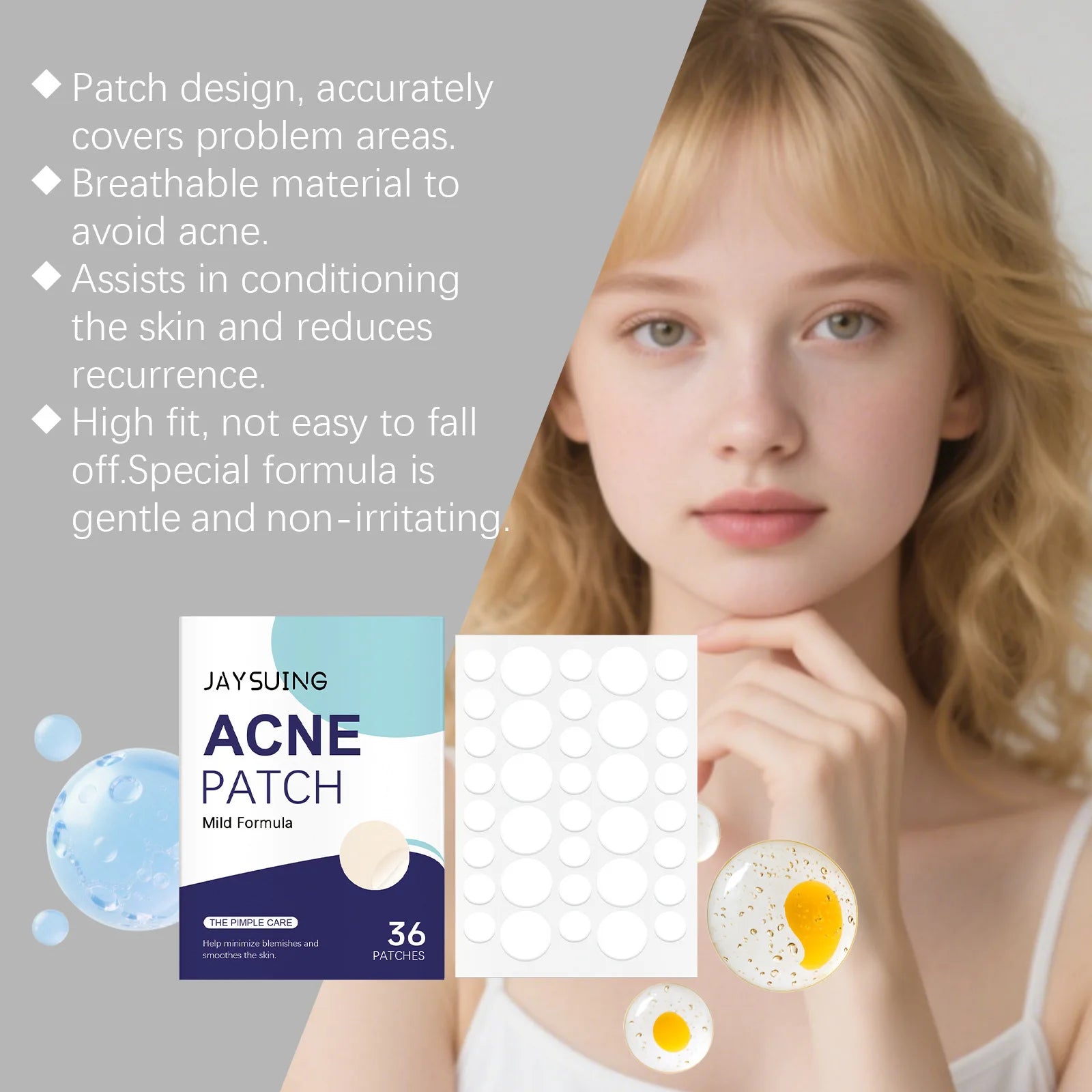 Jaysuing Pimple Patches Fast Soothe Relieve Red Swell Help Repairing Skin Barrier Conceal Facial Blemish Breathable Acne Patch Oasis Select