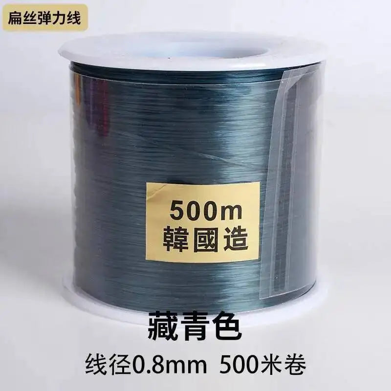 500M 0.8mm Flat Crystal Elastic Thread Bracelet String Leather Band Rope Wearing Bracelet Elastic Thread Buddha Bead Thread Oasis Select 9 0.8mm 500m