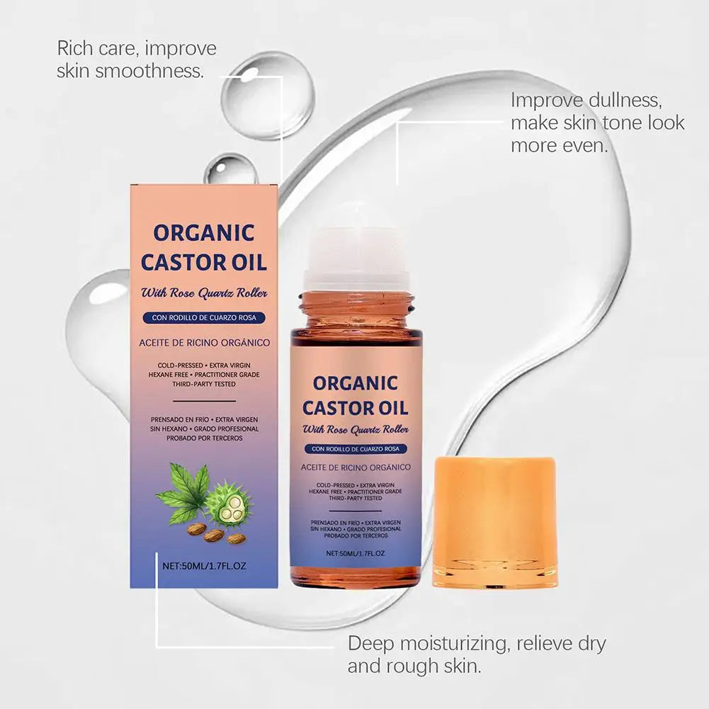 Castor Oil Roll-On Moisturizer – Nourishing Face & Body Care Body & Face Oil Roller Oasis Select