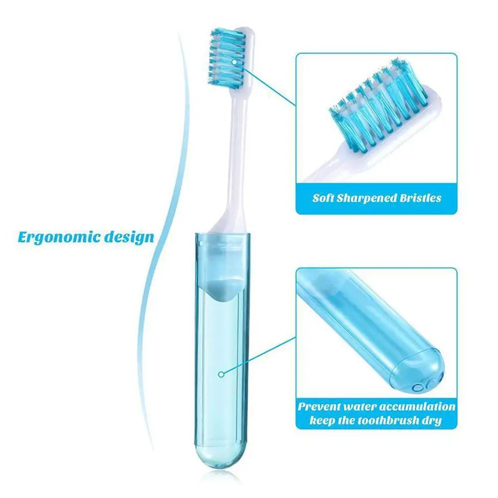 Travel Portable Folding Toothbrush Super Soft Bristle Toothbrush Fold Travel Camping Hiking Outdoor Easy To Take Teethbrush Oasis Select